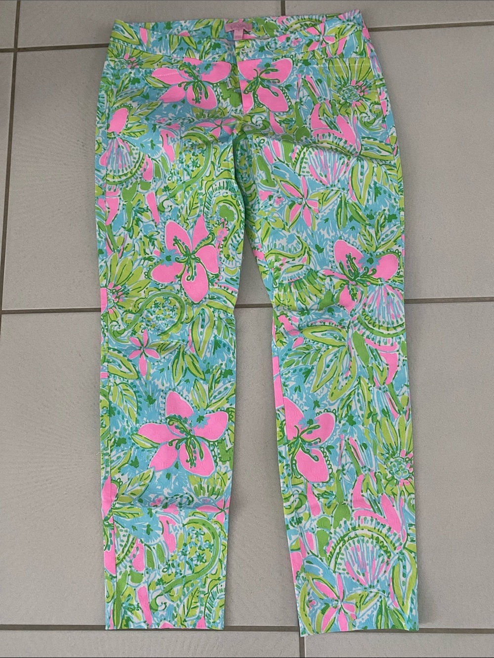 NWT Lilly Pulitzer Kelly skinny ankle pant multi Coconut Jungle. Size 10